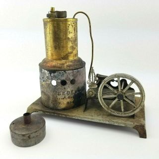 Antique Weeden Vertical Upright Live Steam Engine 123 Toy Model Tin Brass Burner