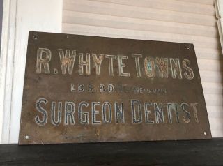 Antique Architectural Salvage Bronze Dental Surgery Sign,  Building Plaque 2