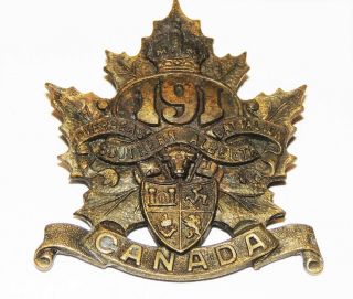 Ww1 Ww2 191st Cef Southern Alberta Battalion Canadian Macleod Cap Badge Marked