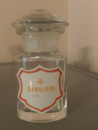 Cannabis Sativa Resin Cannabin Antique Apothecary Pharmacy Bottle Rare
