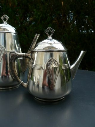 Antique German WMF silverplated coffee tea set art nouveau jugendstil 6