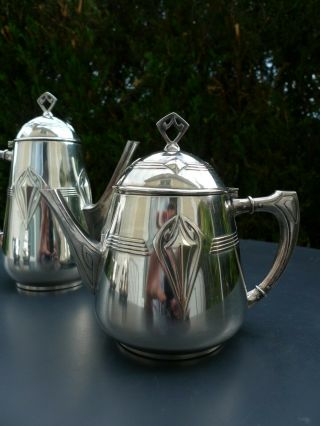 Antique German WMF silverplated coffee tea set art nouveau jugendstil 7