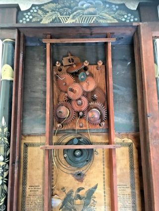 Antique Seth Thomas Wooden Clock Cir 1817 - 1830 10