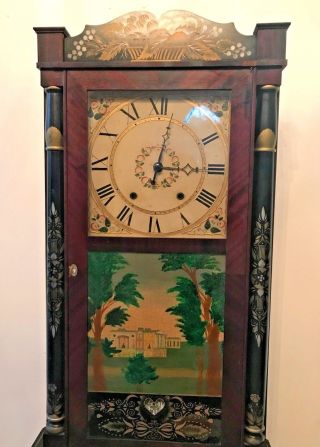 Antique Seth Thomas Wooden Clock Cir 1817 - 1830 2