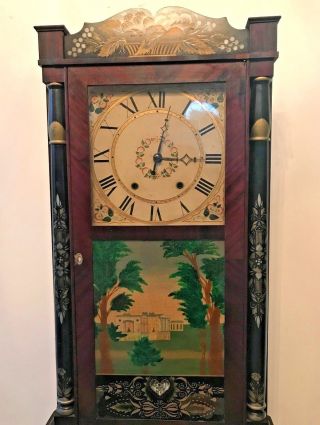 Antique Seth Thomas Wooden Clock Cir 1817 - 1830 3