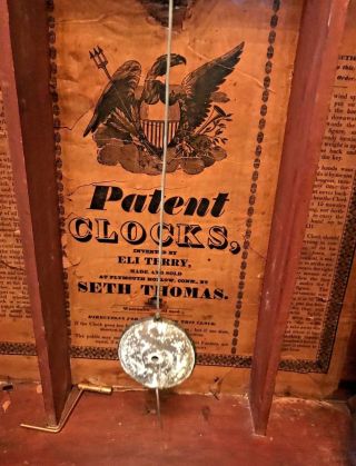 Antique Seth Thomas Wooden Clock Cir 1817 - 1830 5