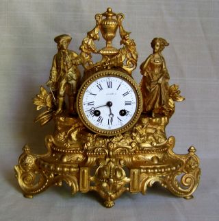 French Antique Mantle Clock By L.  R.  P.  Japy Medaille D 