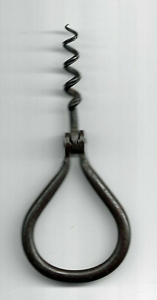 Great Antique Civil War Folding Union Confederate Iron Cork Screw Deep Patina