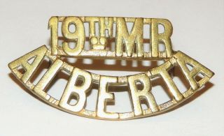 Ww1 Ww2 Cef 19th Alberta Dragoons Mounted Rifles Rare Shoulder Title Gaunt Rare