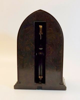 1920 ' S POOLE MELROSE GOTHIC ARCH BAKELITE BATTERY CLOCK 3