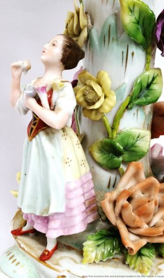 Huge 18in Antique German Meissen Continental Porcelain Figural Centerpiece 3