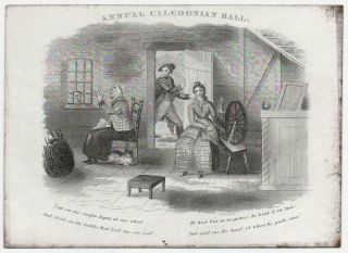 1840s Invitation Card To Caledonia Ball Coated Stock Poem Scotland Advertising