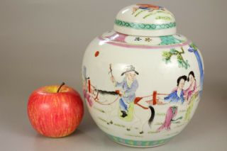 10: A Large Chinese Famille Rose Ginger Tea Jar Vase Qianlong Mark 19th/20thc
