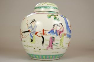10: A large Chinese famille rose ginger tea jar vase Qianlong mark 19th/20thc 8