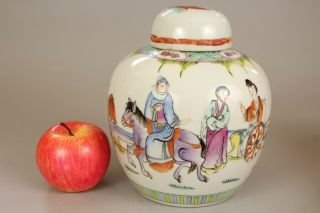 9: A Large Chinese Famille Rose Ginger Tea Jar Vase With Kangxi Mark 19th/20thc