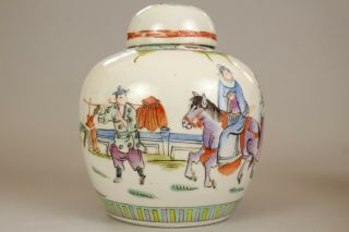 9: A large Chinese famille rose ginger tea jar vase with Kangxi mark 19th/20thc 8