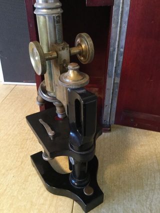 Antique Betz Brass Microscope w/ Mahogany Wood Case 1949 6