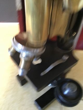 Antique Betz Brass Microscope w/ Mahogany Wood Case 1949 9
