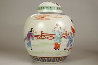 8: A large Chinese famille rose ginger tea jar vase 19th/20thc 4