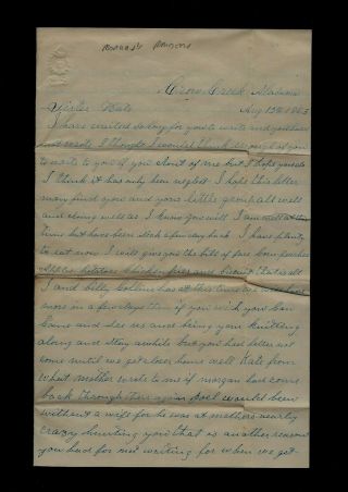 33rd Ohio Infantry (ovi) Civil War Letter From Crow Creek,  Alabama Find