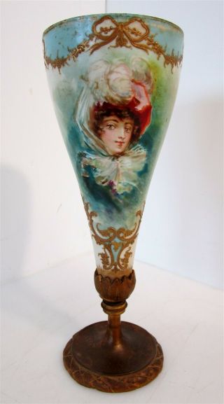 Antique Victorian Hand Painted French Porcelain Goblet