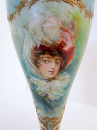 Antique Victorian Hand Painted French Porcelain Goblet 5