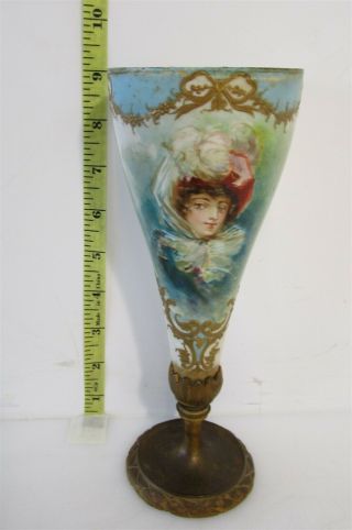 Antique Victorian Hand Painted French Porcelain Goblet 7