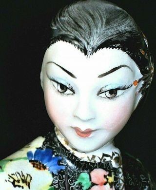 Antique Italy Lenci Artist Bertolotti Art Deco Lady Geisha Ceramic Figurine