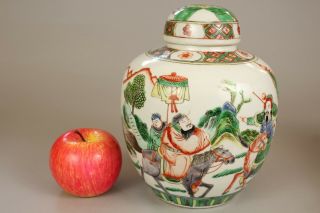 7: A Large Chinese Famille Verte Ginger Tea Jar Vase 19th/20thc