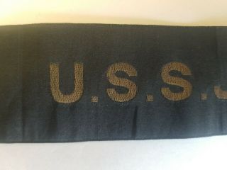 Rare WWI USS U.  S.  S.  Jason AC12 Fuel Ship Cap Hat Tally Ribbon 3