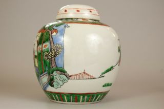 1: A large Chinese famille verte ginger tea jar vase Kangxi mark 19th/20thc 5