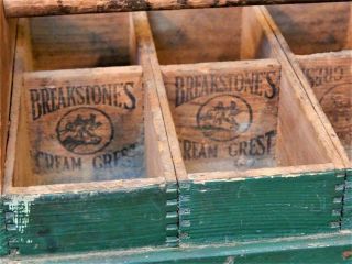 AAFA Antique Old Dairy Advertising Green Wood Farm Tool Box 9 Bin Tote Carrier 2