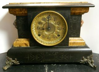 Antique Seth Thomas Rare Hermes Adamantine No.  102 Mantle Clock Full Label Vg - Ex
