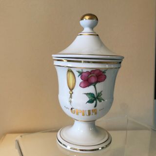 Vintage White Porcelain Apothecary Jar Bottle Opium Spain