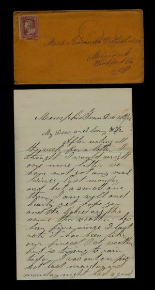 77th Illinois Infantry Civil War Letter - Content From Memphis,  Tn