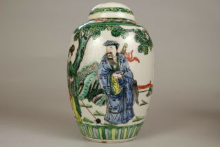 3: A large Chinese famille verte ovoid ginger tea jar vase 19th/20thc 2