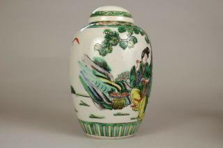 3: A large Chinese famille verte ovoid ginger tea jar vase 19th/20thc 5