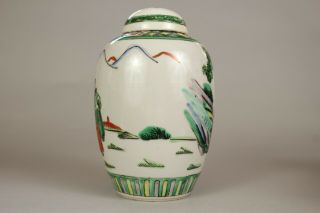 3: A large Chinese famille verte ovoid ginger tea jar vase 19th/20thc 6