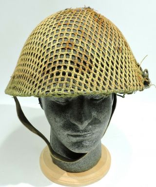 Wwii British Mk Iv Turtle Helmet With Liner,  Chinstrap & Netting