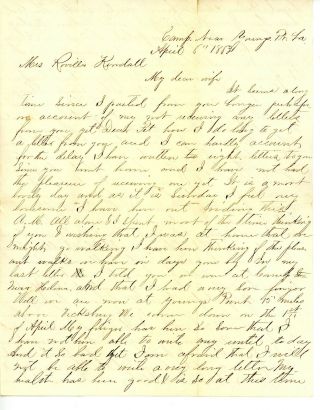 1863 Civil War Letter 11th Missouri Infantry From Camp Near Youngs Point,  La