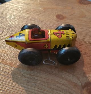 Vintage Wind Up Tin Toys Race Car Marx No.  4