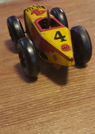 vintage wind up tin toys race car Marx no.  4 5