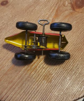 vintage wind up tin toys race car Marx no.  4 6