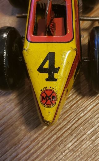 vintage wind up tin toys race car Marx no.  4 7