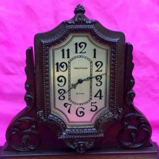 Wonderful Antique WALTHAM 8 day Swivel Mantel Desk Clock - For Restoration Only 2