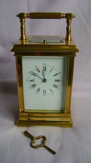 Large French Repeater Carriage Clock In Good Order,  Key