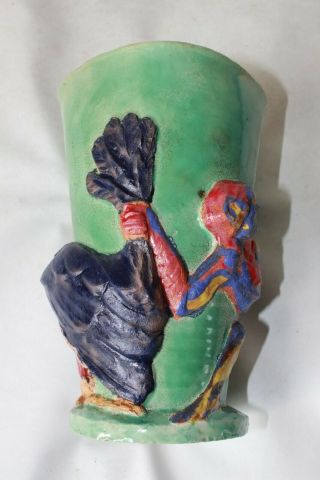 Karel appel vase CoBrA painting sculptured monkey bird 1950 ' s art pottery rare 5