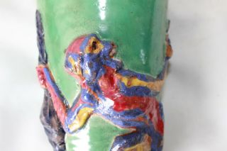 Karel appel vase CoBrA painting sculptured monkey bird 1950 ' s art pottery rare 6