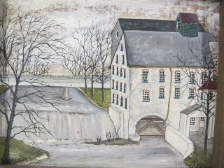 Dolores Hackenberger Oil On Board Old Mill At Waterfall Vintage Nr Yqz