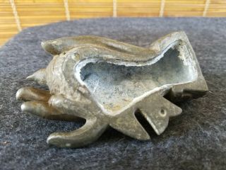Victorian Style Old Cast Metal Paper Weight Hand Dove Desk Art 6